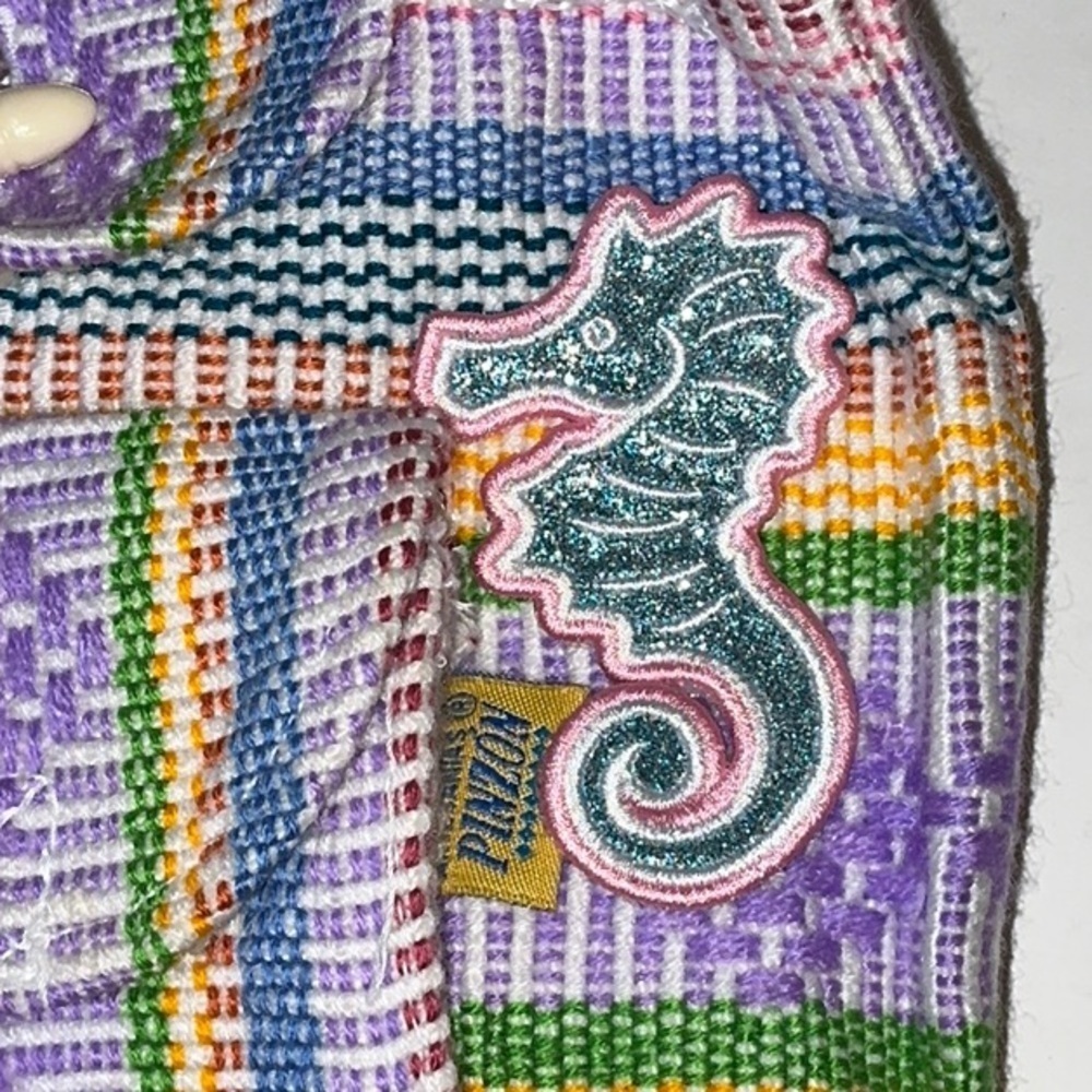 PINZON, Cute Woven Backpack w/Seahorse - Picture 2 of 8